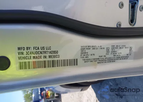 2024 Jeep Compass Limited 4X4 из США, поврежденный, VIN 3C4NJDCN7RT142850